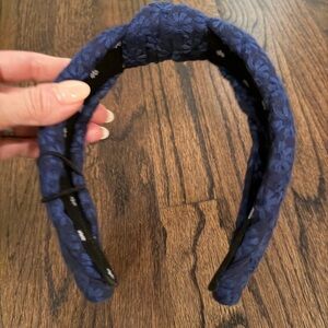 Lele Sadoughi Navy Floral Padded Headband - Women Accessories